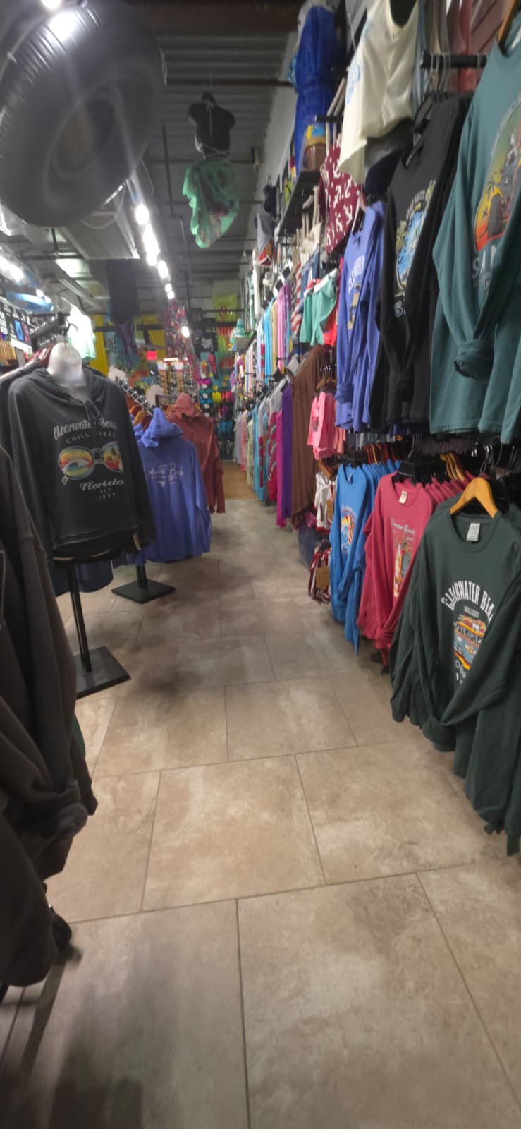 Vertical view of store items and souvenirs inside Merry Mouse