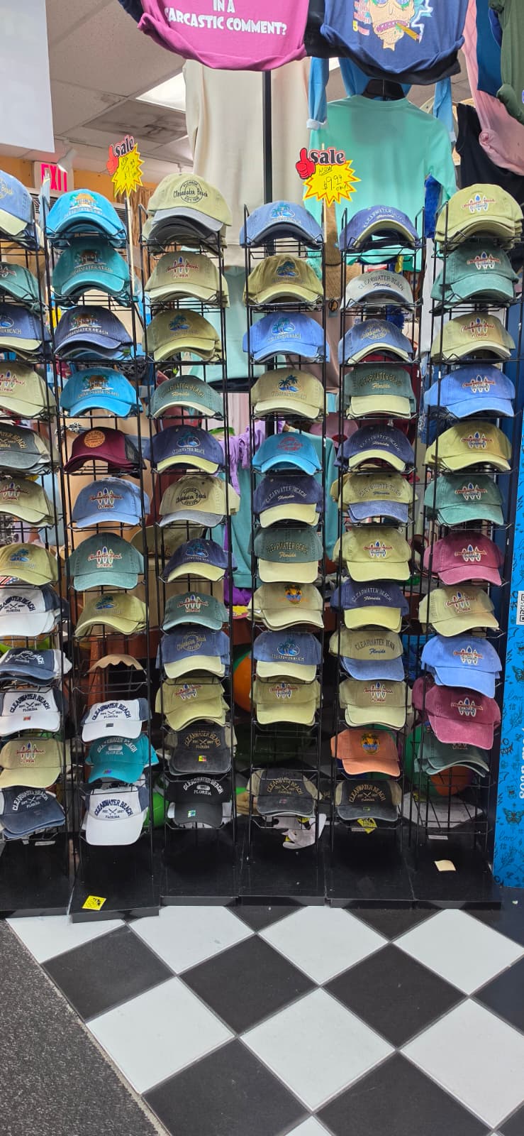 Vertical view of apparel and displays inside Merry Mouse